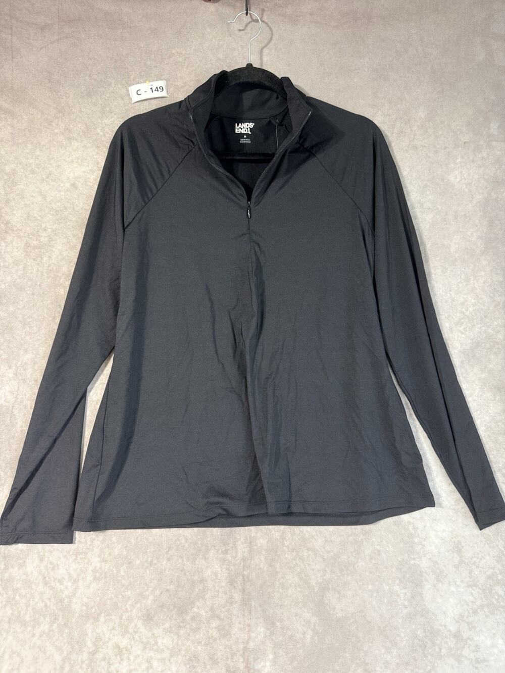 NWT Lands End Black Size‎ Medium Women’s Performance Quarter Zip Shirt
